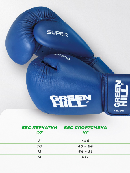 BGS-2271LR Боксерские перчатки SUPER синие(4)