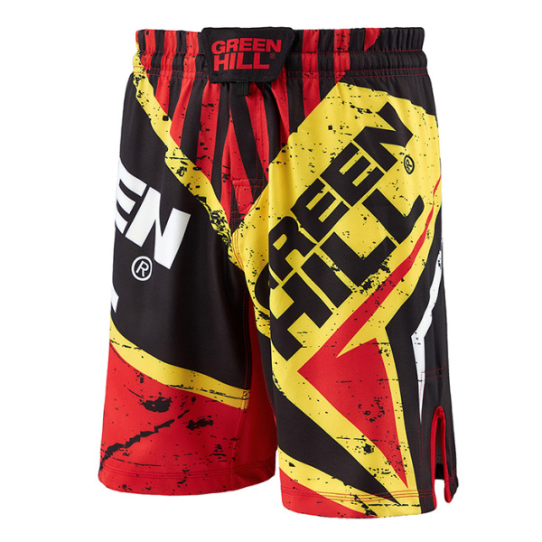 MMS-3851 Шорты для MMA красно-желтые(1)