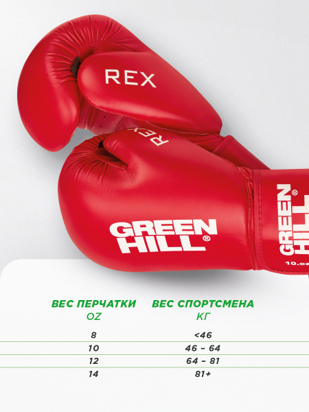 BGR-2272 Боксерские перчатки REX красные(3)