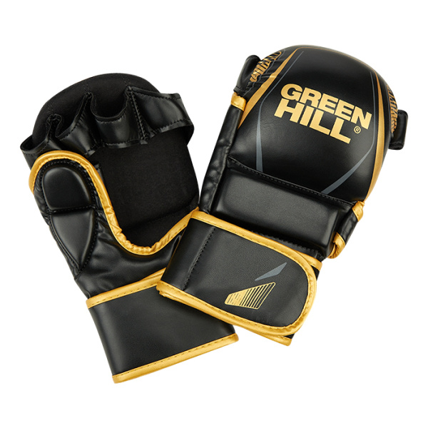 MMI-603GH Гибридные перчатки для MMA черно-золотые(3)