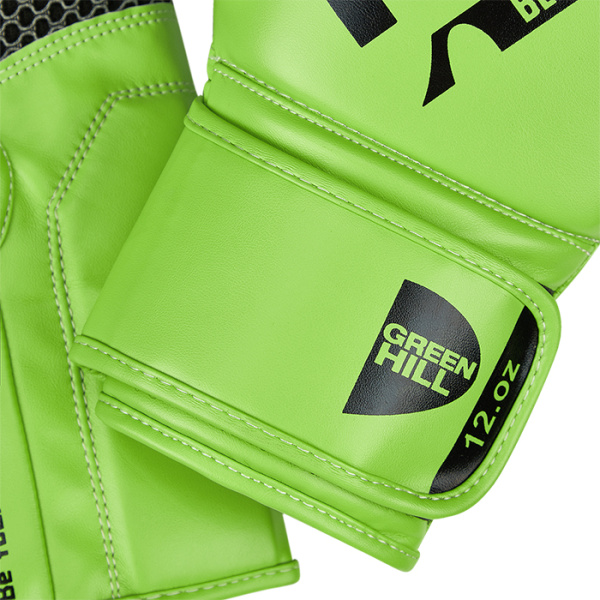 BGU-2308 Боксерские перчатки UNIQUE зелено-черные(3)