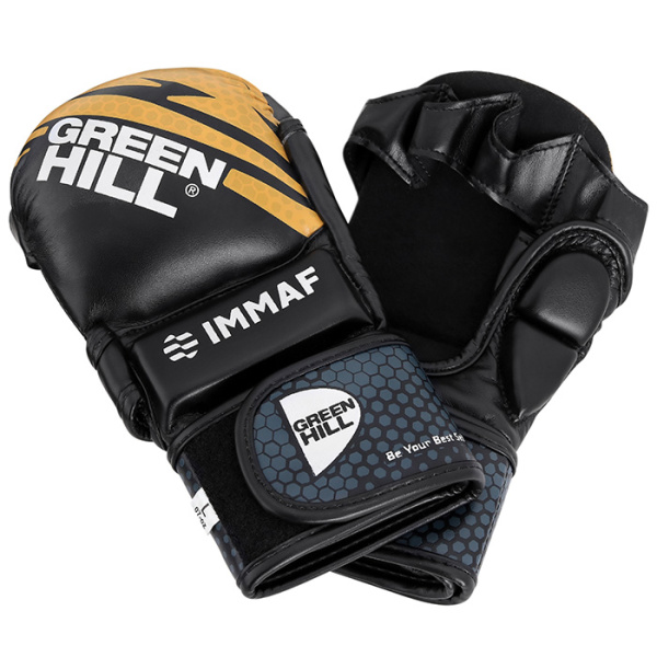 MMI-602 Перчатки MMA IMMAF черно-золотистые(2)