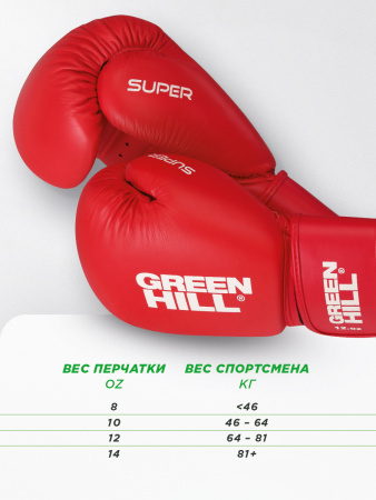 BGS-2271LR Боксерские перчатки SUPER красные(4)