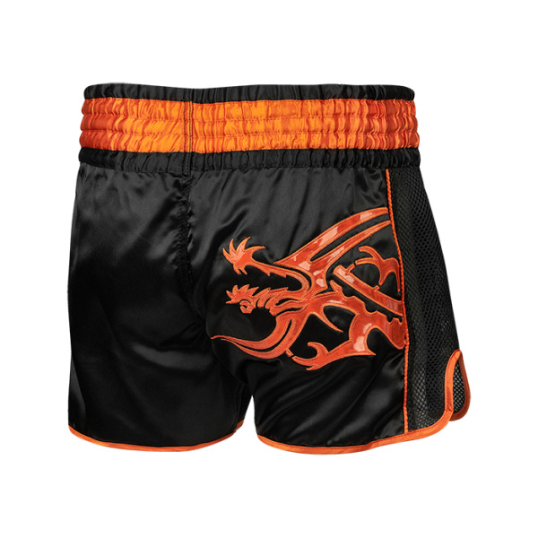 TBSG-6621 Шорты для тайского бокса GARUDA черно-оранжевые(1)