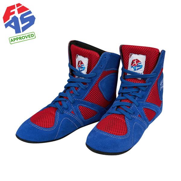 WS-3040 Борцовки Самбо Триумф FIAS сине-красные(4)