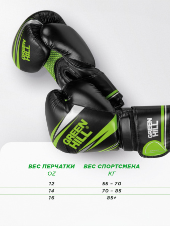 BGT-2279 Перчатки боксерские TEK7 черно-зеленые(5)