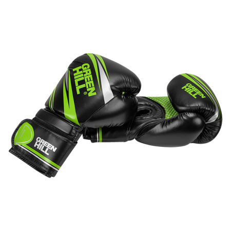 BGT-2279 Перчатки боксерские TEK7 черно-зеленые(2)