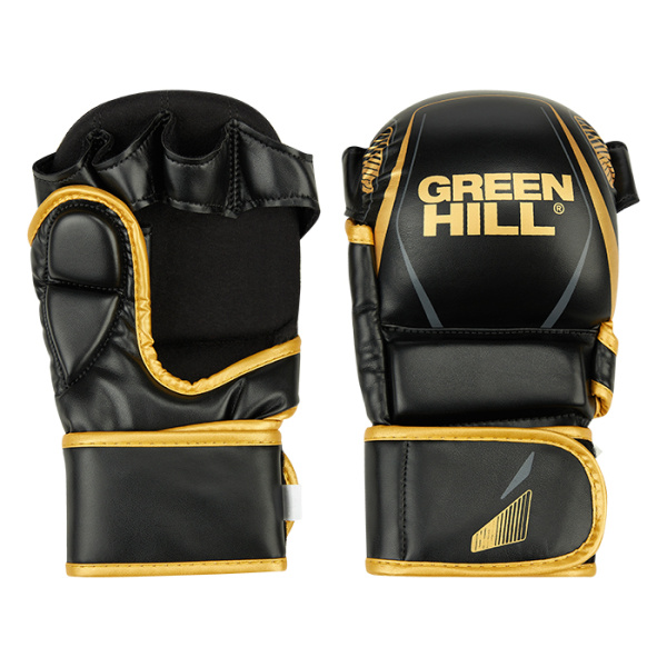 MMI-603GH Гибридные перчатки для MMA черно-золотые(1)