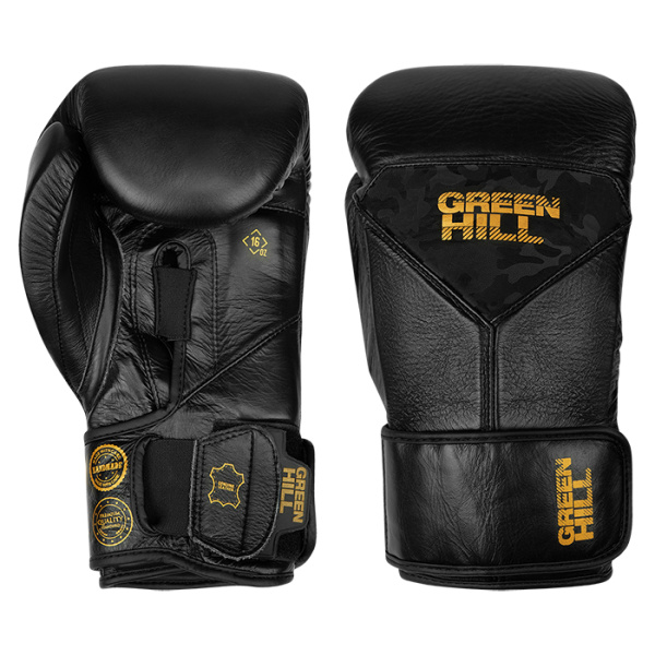 BGPP-2021-0070 Боксерские перчатки Power Padded Training, чёрно-золотые(2)